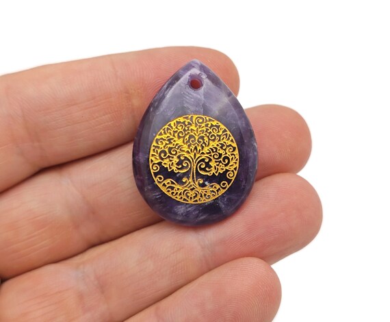 Amethyst Drop Tree Gemstone Pendants - Crystals Pendant Healing - Loose Crystal Pendant - Gifts - NC1781