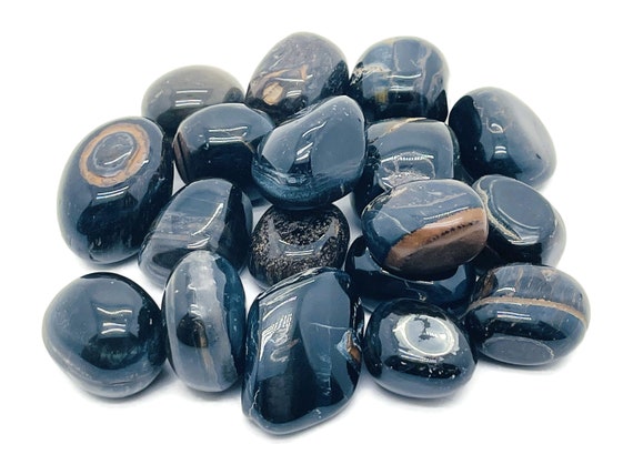 Blue Tiger Eye Tumbled Stone  – Hawk Eye Tumbled Tumbled Stone – Loose Gemstones - TU1046