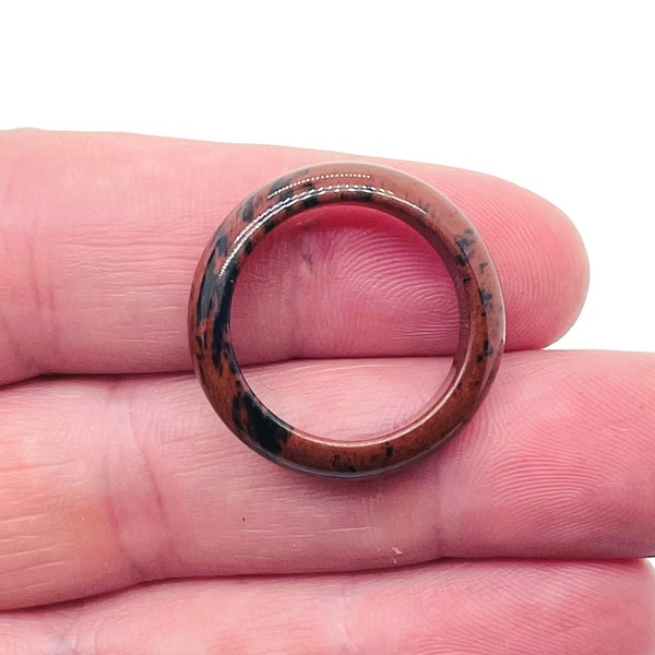 Mahogany Obsidian Ring - Crystal Ring – Natural Obsidian - Jewelry Making Supplies - RI1012