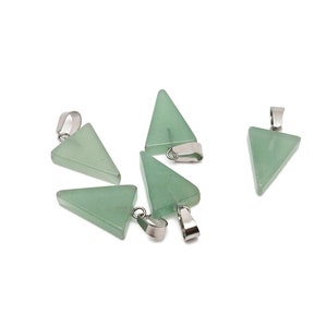Aventurine Triangle Shape Pendants - Gemstone Triangle Necklace - Pendant Jewelry Making - Bulk Wholesale - NC1742