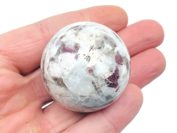 Plum Blossom Tourmaline Sphere Stone A++ – Crystal Ball - Healing Crystal Stones – Crystal Décor – 40-50mm - BA1006