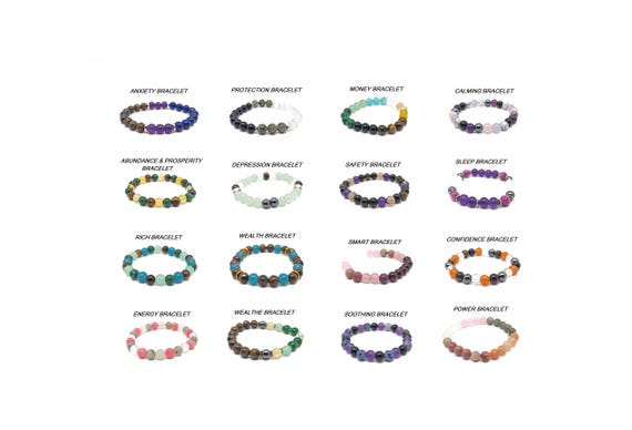 Natural Gemstone Bracelet - Choose Your Bracelet - Handmade Men&Women Stretchy Bracelet - Birthday - Gift for Her, Christmas Gifts - YYMIX