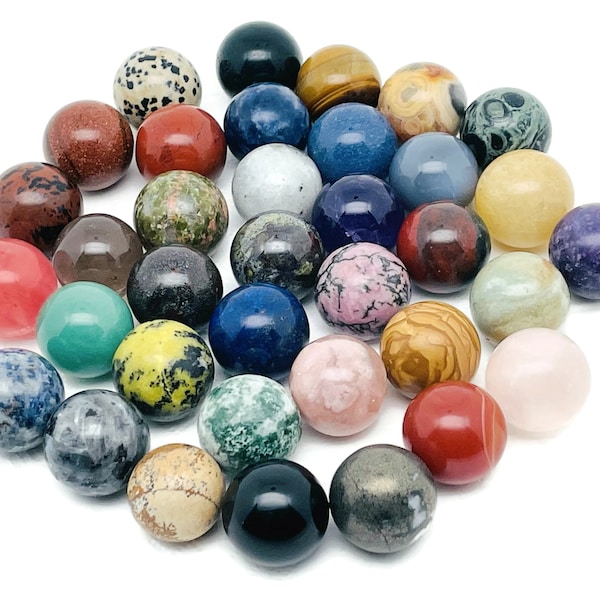 Sphère de cristal - Boule de pierre précieuse - Pierre de guérison - Boule de cristal - Décoration en cristal - 20 mm - SPMIX2