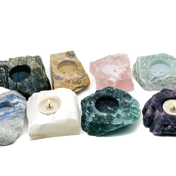 Crystal Candle Holder - Gemstone Crystal Holder - Healing Stone - Relax Crystal - LAMIX