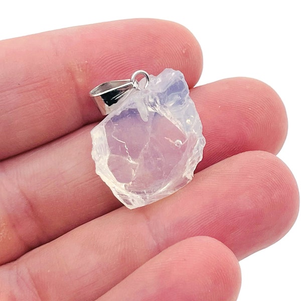 Opalite Raw Crystal Pendant - Crystals Pendant Healing - Drilled Crystal - Gifts - NC1144