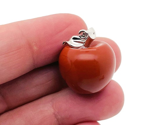 Red Jasper Crystal Apple Pendant - Crystals Pendant Healing - Mini Crystal Pendant - Gifts - NC1226
