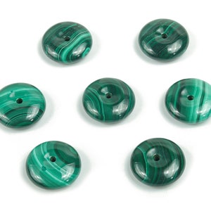Malachite Pi Stone - Donut Crystal - Natural Malachite Stone - Healing Stone - Pendant - 16mm DO1001