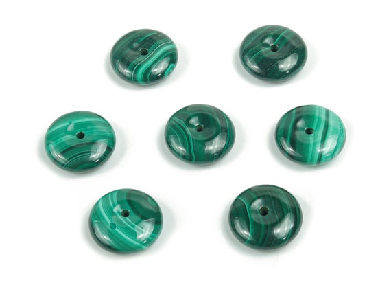 Malachite Pi Stone - Donut Crystal - Natural Malachite Stone - Healing Stone - Pendant - 16mm DO1001