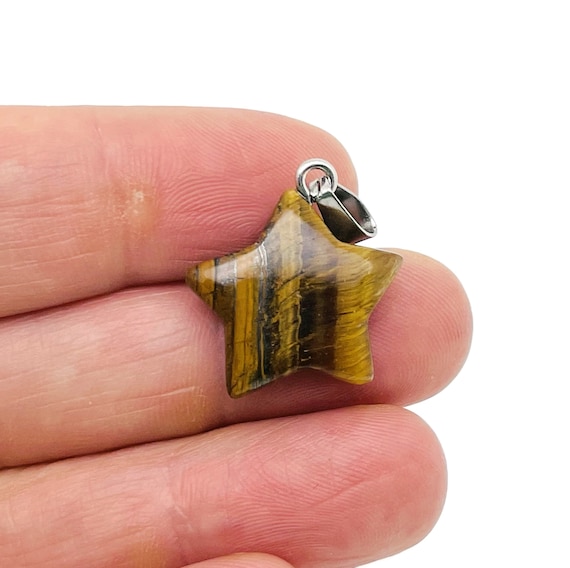 Tiger Eye Star Pendant - Crystal Pendant – Natural Necklaces - Heling Gemstone - Jewelry Making Supplies - NC1523