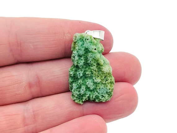 Green Coral Pendant - Crystal Pendant - Coral Charms - Loose Stone - Reiki Crystal - NC1215
