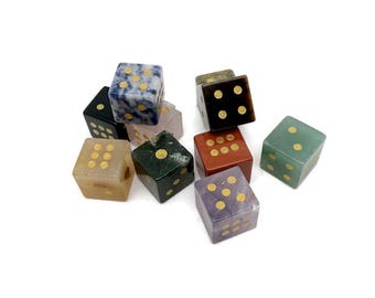Polished Crystal Dice – Gemstone Carved Dice for Metaphysical Use & Gaming Sets - ZAMIX