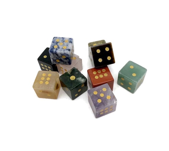 Polished Crystal Dice – Gemstone Carved Dice for Metaphysical Use & Gaming Sets - ZAMIX