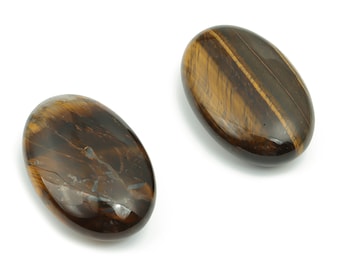 Tiger Eye Spa Stone - Tiger Eye Palm Stone - Large Tiger Eye Palm Stone Quartz - Healing Crystal – 60x40mm - PA1028
