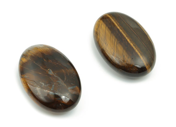 Tiger Eye Spa Stone - Tiger Eye Palm Stone - Large Tiger Eye Palm Stone Quartz - Healing Crystal – 60x40mm - PA1028