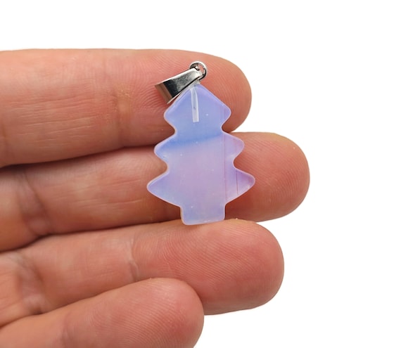 Opalite Pine Tree Gemstone Pendants - Crystals Pendant Healing - Mini Crystal Pendant - Gifts - NC1759