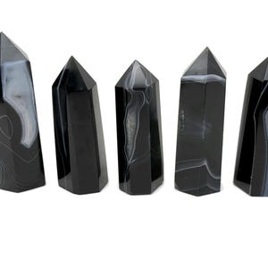 Black Onyx Obelisk Tower Stone - Gemstone Tower - Tower Crystal - Meditation Gemstone - Crystal Gifts - Home Crystal Decor - TW1109
