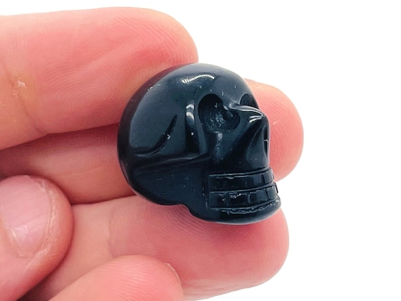 Obsidian Skull Gemstone - Carving Skull - Healing Stone - 1 Inch - SK1007