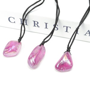 Purple Aura Quartz Pendant - Crystal Pendant – Natural Necklaces - Heling Gemstone - Gifts - NC1101