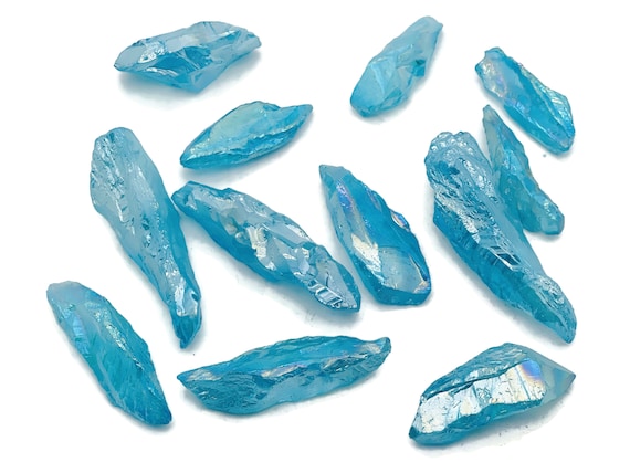 Blue Aura Quartz Point – Rough Blue Aura Quartz – Raw Crystal – Chunk Stones - RA1244