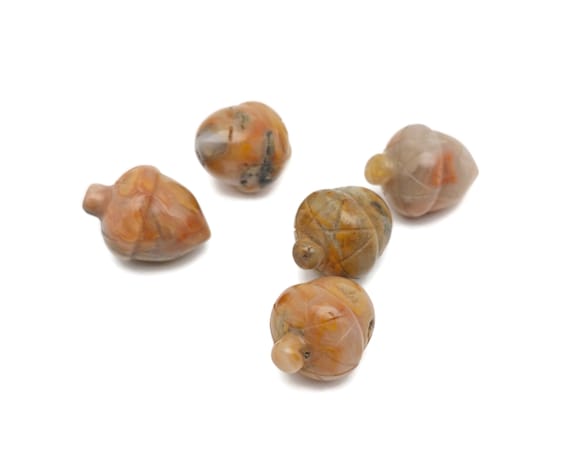Crazy Lace Agate Crystal Acorn Carved - Reiki Healing - Home Crystal Decoration - Crystal Ornament - Crystal healing - 26mm - AC1019
