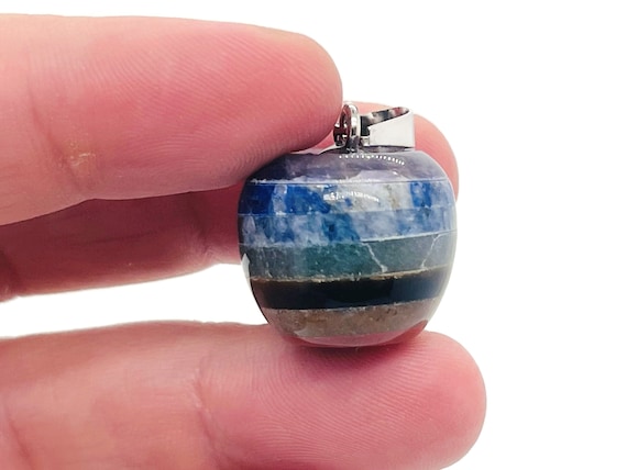 Chakra Apple Crystal Pendant - Amethyst - Lapis Lazuli - Sodalite - Aventurine -Tiger Eye - Red Jasper - Gifts - NC1012