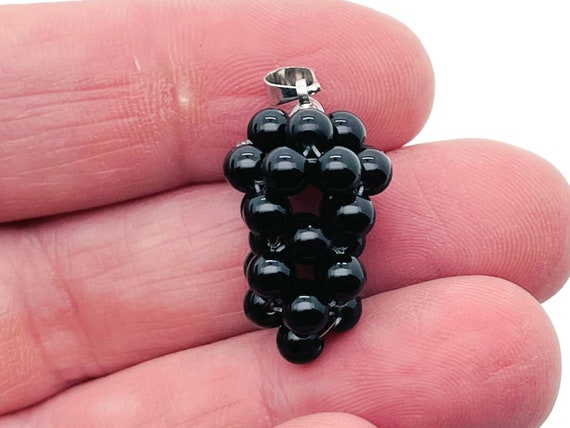 Obsidian Grape Pendant - Obsidian Grape Earring - Crystal Grape - Crystal Gifts - NC1297