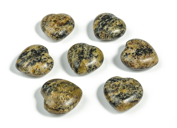 Yellow Turquoise Heart Gemstone – Heart Yellow Turquoise Gemstone – Healing Gemstone –Natural Yellow Turquoise - 3cm - HE1172