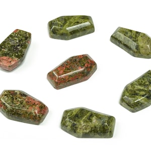 Unakite Coffin Crystal - Cabochon - Crystal Carving - 3cm CO1014
