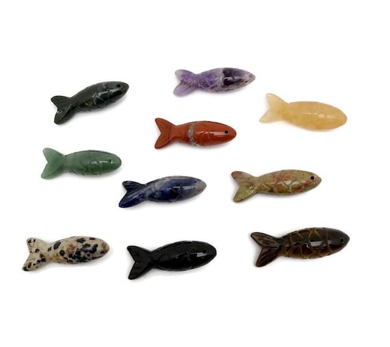 Gemstone Fish Carving Pendant – Lucky Fishing Charm Gift - MIXFISH
