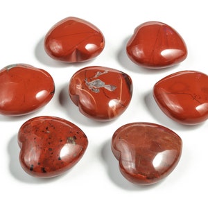 Red Jasper Heart Gemstone – Red Heart Gemstone – Loose Gemstone –Natural Gemstone - Jasper Heart Stone - 4cm - HE1226