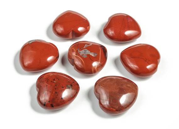 Red Jasper Heart Gemstone – Red Heart Gemstone – Loose Gemstone –Natural Gemstone - Jasper Heart Stone - 4cm - HE1226