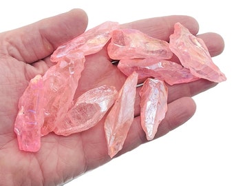 ピンクオーラ水晶ポイント – 原石ピンクオーラ水晶 – 未加工クリスタル