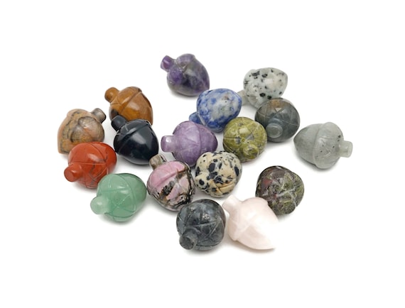 Crystal Acorn Carved - Reiki Healing - Home Crystal Decoration - Crystal Ornament - Crystal healing - 26mm - ACMIX