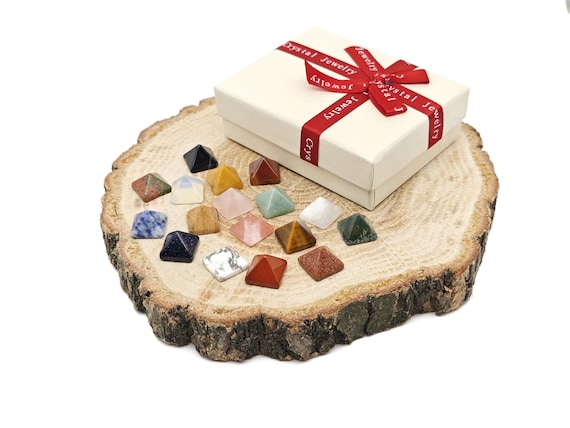 Crystal Mystery Box Gift Pyramid Carving - 10 Pc Randomly Gemstones - Crystal Healing - Best Crystal Gift - Energy Crystals - KIT14