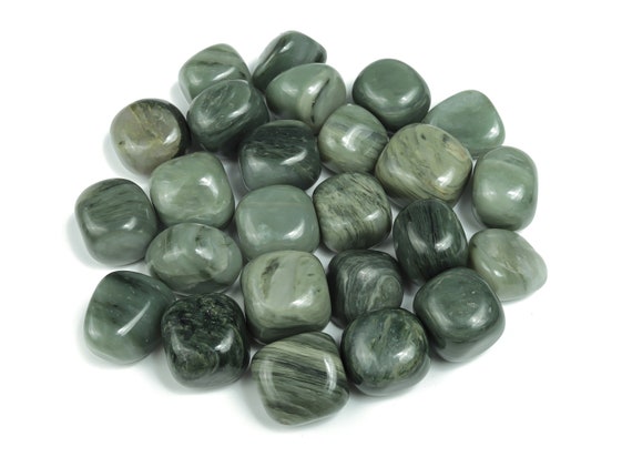 Green Rutilated Quartz Tumbled Stone – Green Rutilated Crystal –  Polished Green Rutilated Stones – Healing Stone - Gift – TU1102