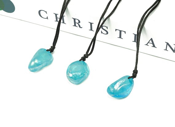Blue Aura Quartz Pendant - Crystal Pendant – Natural Necklaces - Heling Gemstone - Gifts - NC1099