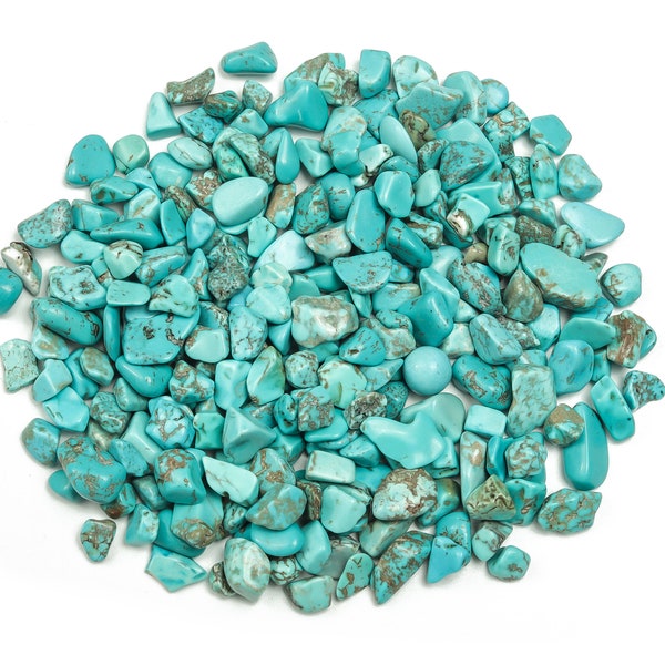 Chips de turquoise - Chips de pierres précieuses - Chips de cristal semi-tombées - Cristal en vrac - 7-12mm - CP1081