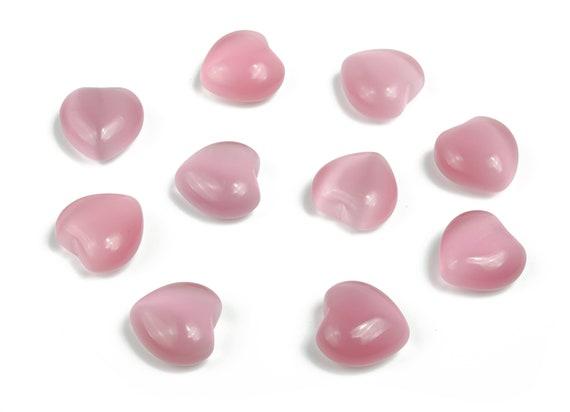Pink Cats Eye Heart Gemstone - Puffy Heart – Healing Crystals - Nurturing Stone – Crystal Hearts – 15x15x9mm - HE1029