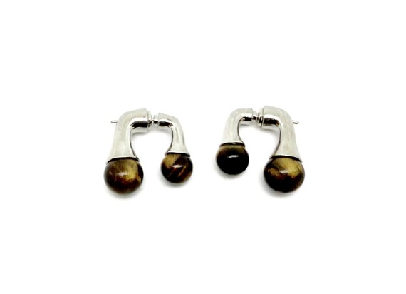 Tiger Eye Stud Earrings – Grounding Crystal Jewelry for Protection & Confidence - Chakra Earrings - NC1937