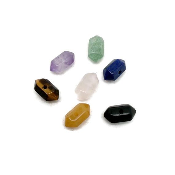 Natural Crystal Point Beads – Mixed Double Terminated Gemstone Beads for Jewelry Making 12mm - YWMIX3