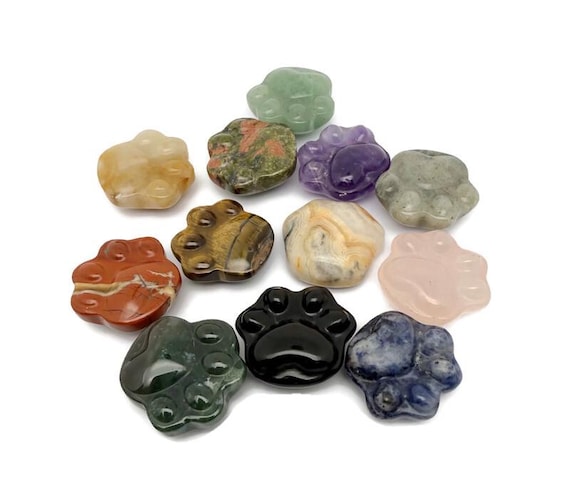 Bear Paw Crystal Carving – Handcrafted Gemstone Creature Statue - ANMIX21