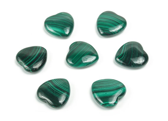 Malachite Heart Gemstone - Natural Malachite Stone –  Healing Crystals - Nurturing Stone – Crystal Hearts – 20x20x7mm - HE1266