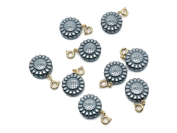 Terahertz Daisy Gemstone Pendant – Natural Terahertz Pendant Stone – Jewelry Making – NC1054-4