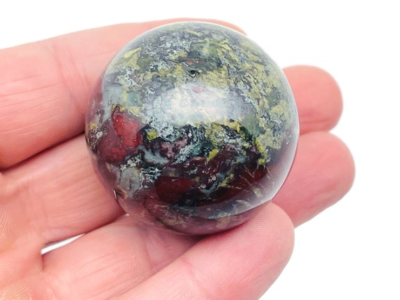 Dragon Blood Jasper Sphere Stone A++ – Crystal Ball - Healing Crystal Stones – Crystal Décor – 40-50mm - BA1012