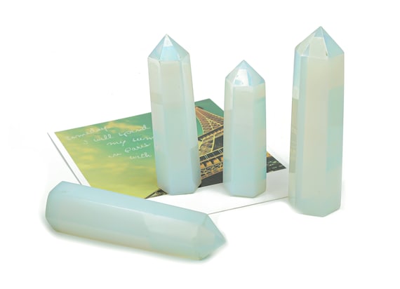 Opalite Obelisk Tower Stone – Obelisk Tower Point Crystals – Natural Opalite Gemstones – Loose Gemstone - TW1020