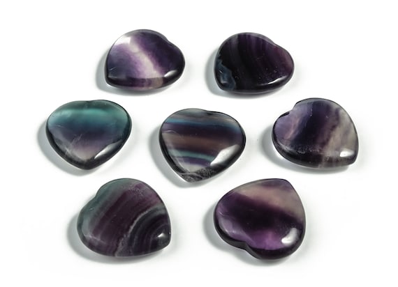 Fluorite Heart Gemstone A++ –  Rainbow Fluorite Gemstone –Natural Gemstone – Loose Heart Fluorite Gemstone – 3cm - HE1270