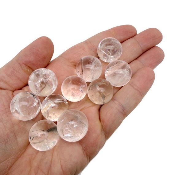 Cracked Clear Quartz Sphere Stone – Quartz Crystal Ball - Healing Crystal Stones – Crystal Décor – 2cm - SP1154