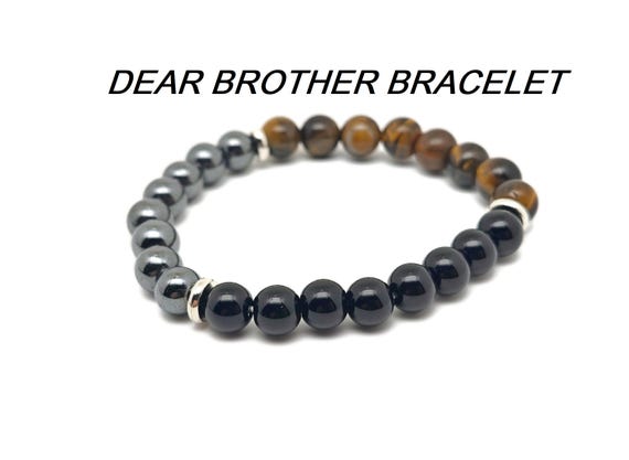 Dear Brother Gemstone Bracelet - Handmade Crystal Bracelet - Men&Women Stretchy Bracelet - Gift for Her - Choose Your Bracelet - YY1034