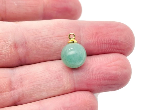 Aventurine Ball Beads - Crystal Beads Earring - Crystal Beads Pendant - Crystal Carving - NC1209
