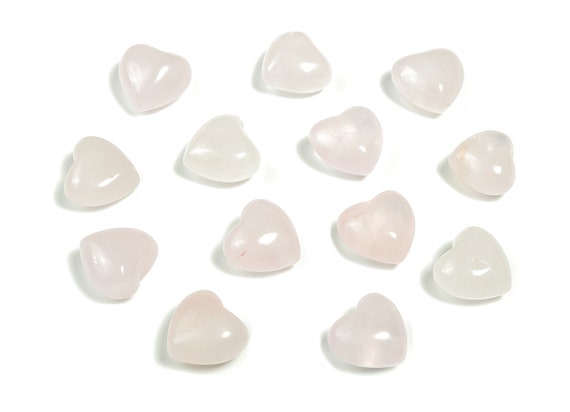 Rose Quartz Heart Gemstone – Puffy Heart Rose Quartz - Loose Rose Quartz Gemstone – Natural Crystal Gemstone – 15x15x9mm - HE1013